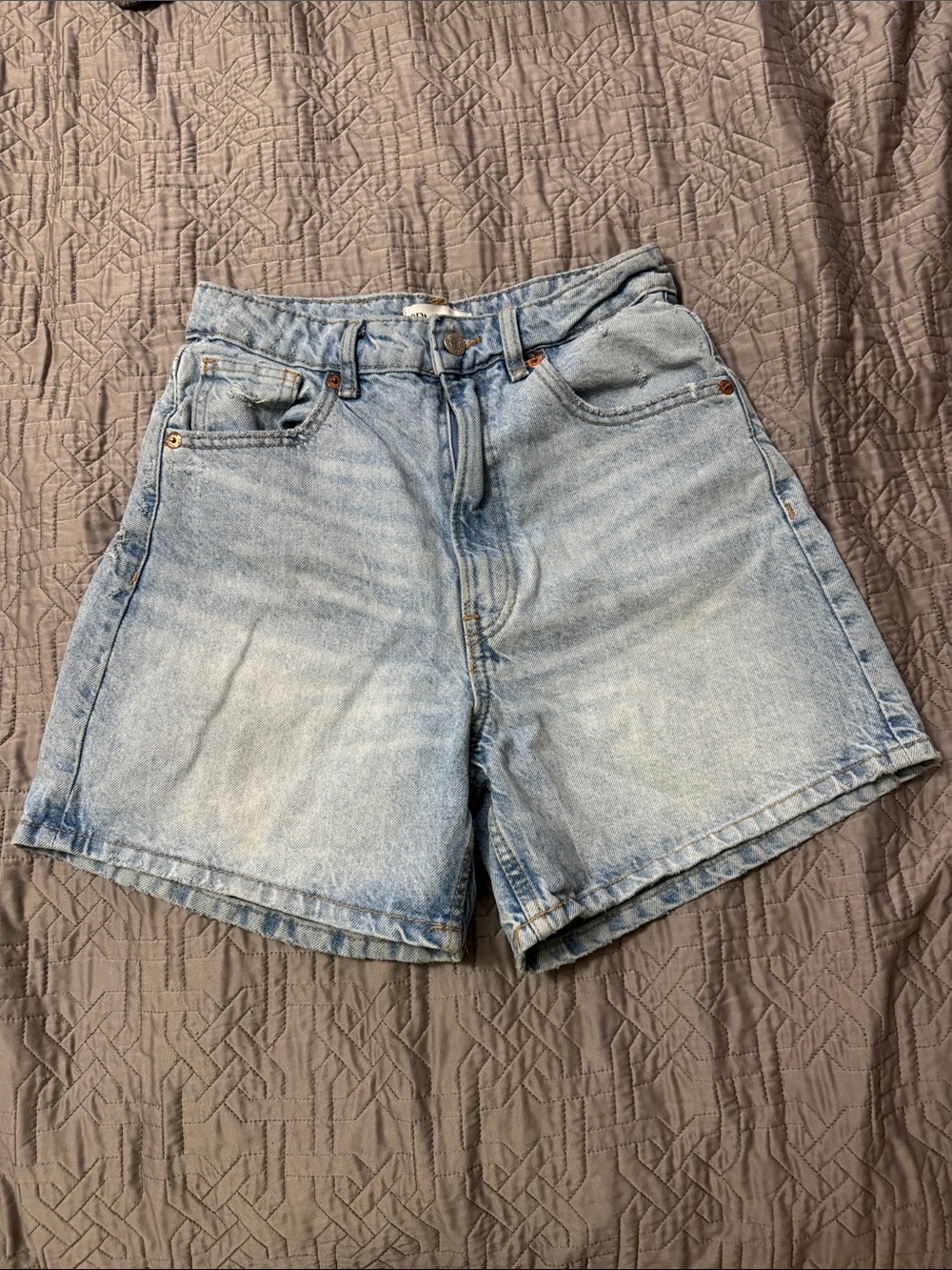 Light Wash High Waist Denim Shorts